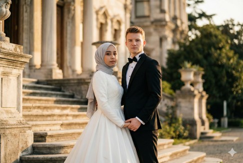 Luxury Palace Wedding Portrait